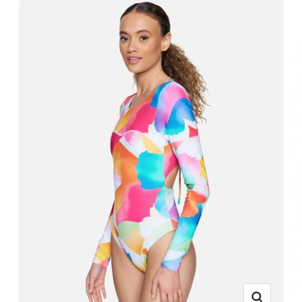 NEW Hurley Max Sundance Long Sleeve Bodysuit One Piece Swimsuit Size Small